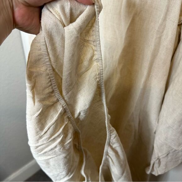 Love In Creme Linen Blend Oversized Midi Dress Sz S Lagonlook Minimalist Preppy - Picture 5 of 9
